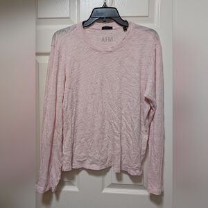 ATM Slub Jersey Long Sleeve Tee Cotton Size Large L Light Pink
